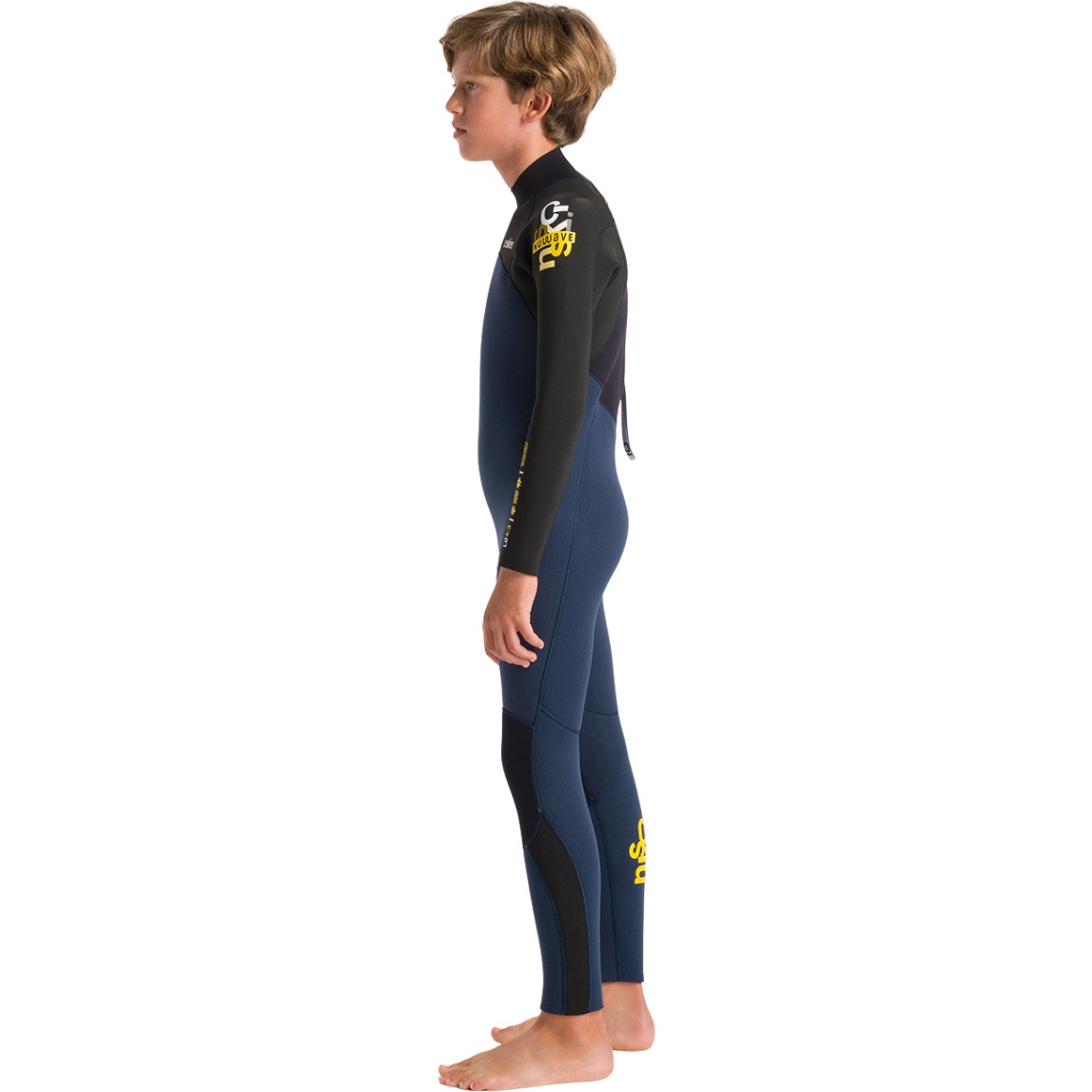 2025 C-Skins Junior NuWave Legend 4/3mm Back Zip Wetsuit C-NLE43JBZ - Bluestone / Black / Multi